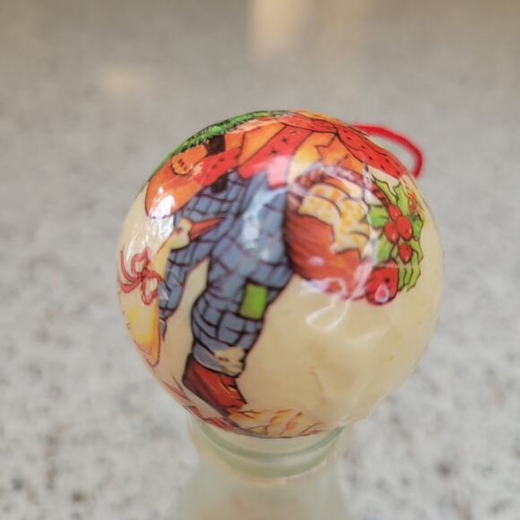 VTG Paper Maché Decoupage German Boy Goose Mini Christmas Ornament Ball Bauble - Picture 14 of 16